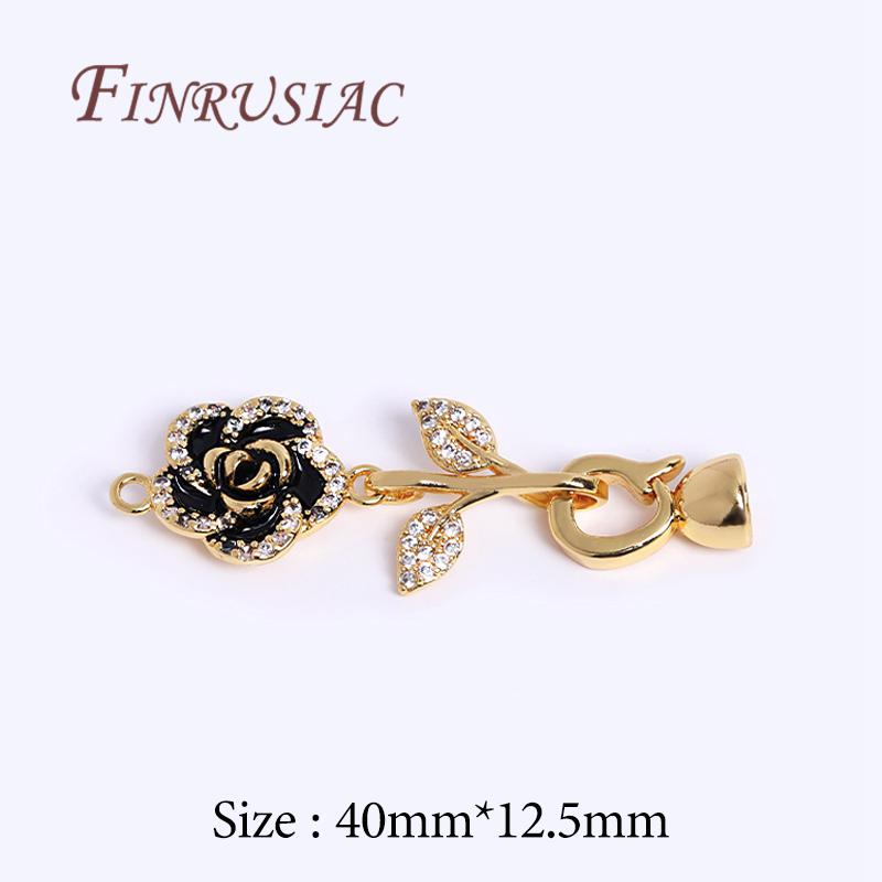 18K Gold Plated Brass with Zircon Clasps For Jewelry,Fasteners For Bracelets Connectors,Accessories DIY Jewelry Making Supplies