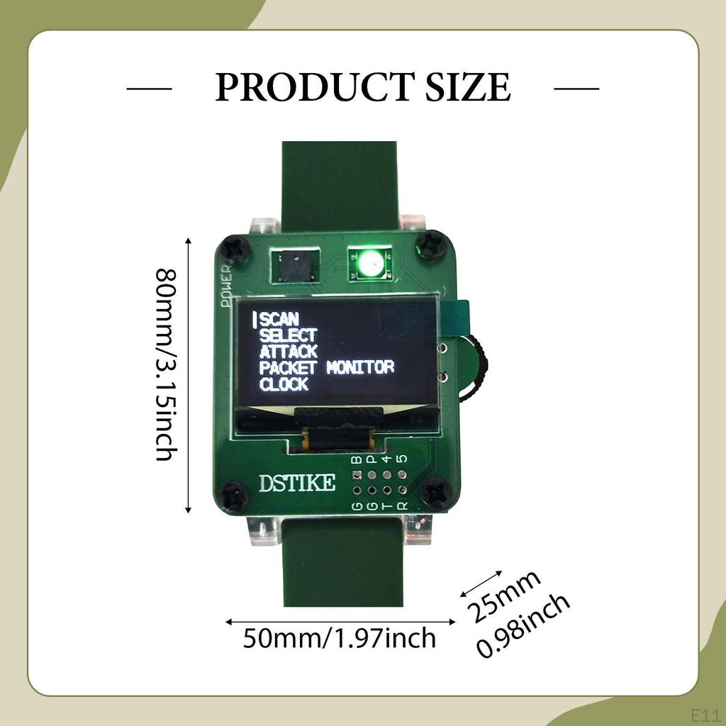 Deauther Smartwatch Development Board Educational Tool Protection Wristwatch Testing Networks for