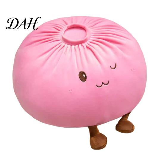 Cute Cartoon Elf Cushion Dumpling Plush Throw Pillow, Soft Stuffed Food Toy for Kids Adults, Cozy Nap Pillow Teens Decorative Bun Bedroom Sofa Living