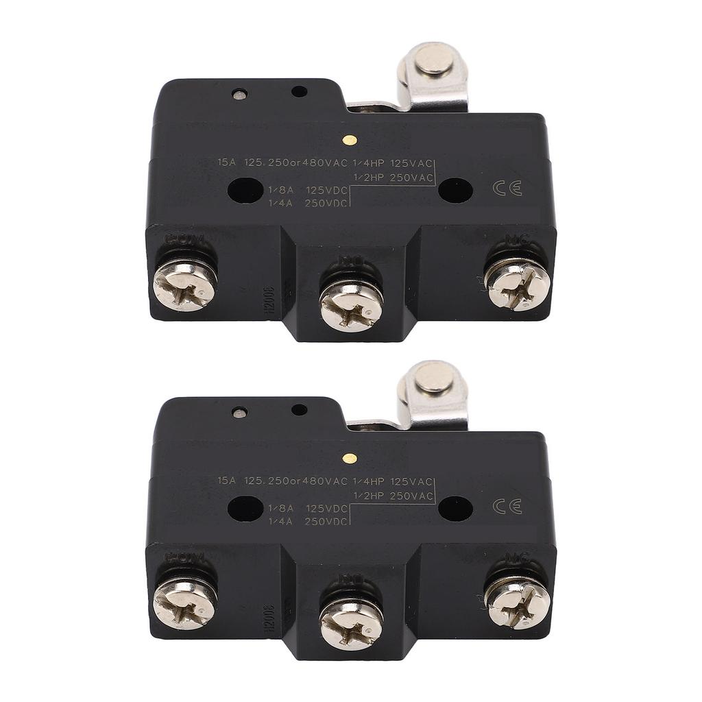 2 Pcs Micro Limit Switch 160OF 42RF 2.7PT 2.4OT 0.5MD 30.2OP 32.5FP NO NC Roller Lever Limit Switch 250VAC