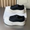 Platform white shoes women's autumn new leather versatile women's shoes round head lace-up casual sports board shoes