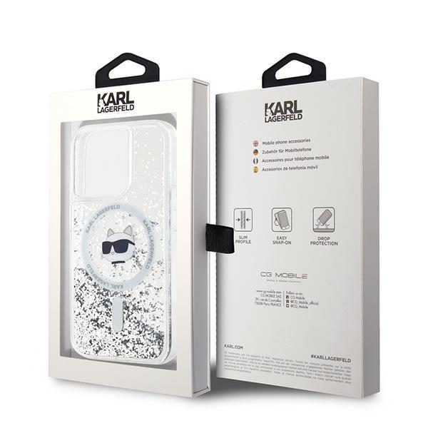 Karl Lagerfeld Klhmp14Xlgchsgh Iphone 14 Pro Max 6.7 Hardcase Transparent Liquid Glitter Choupette Head Magsafe