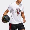 adidas Hdn Abstract T Basketball Sports Printing Loose Short Sleeve White Men's GH6717