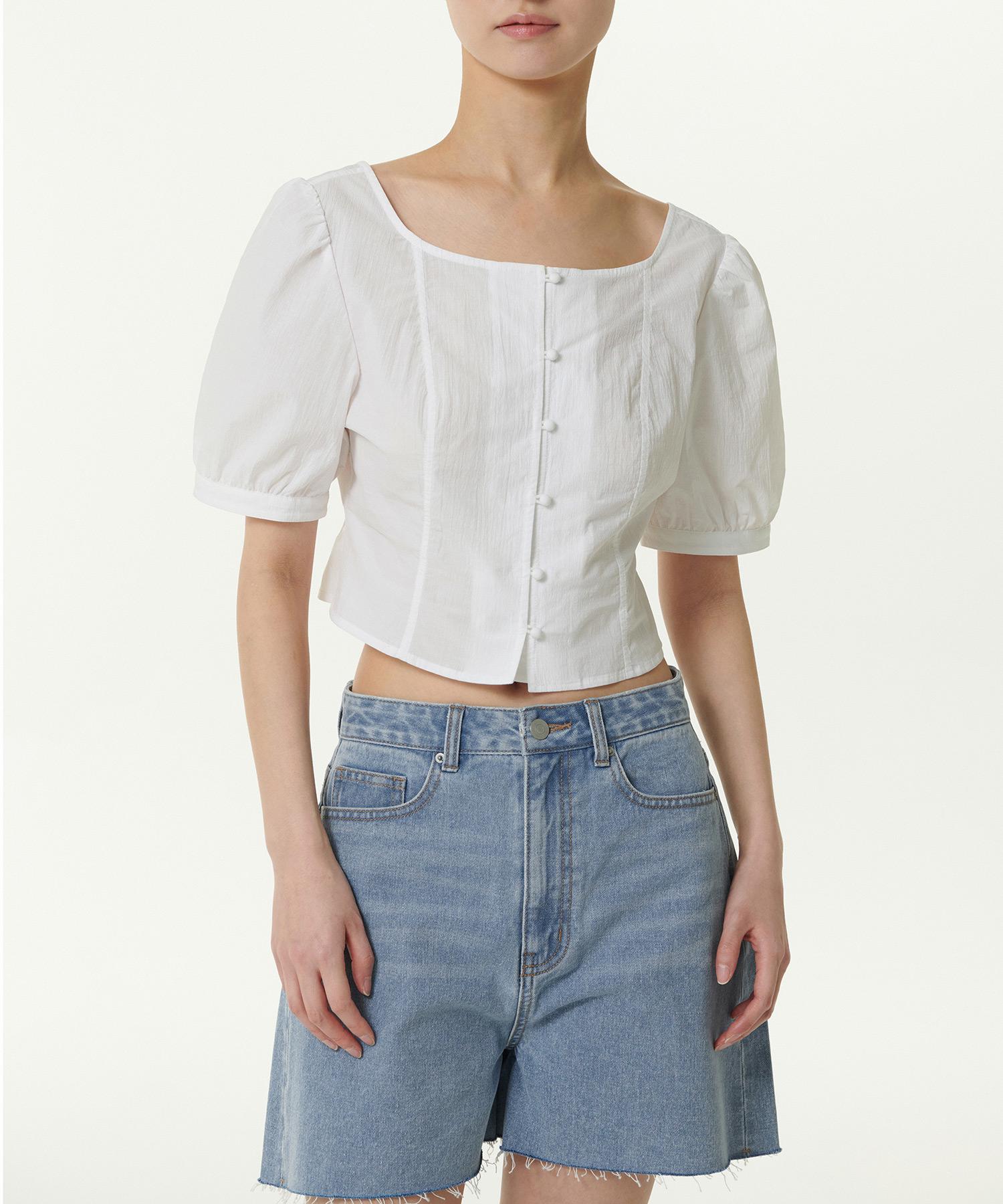 Musinsa Standard Woman Women S Crinkle Puff Sleeve Blouse [White] White/L