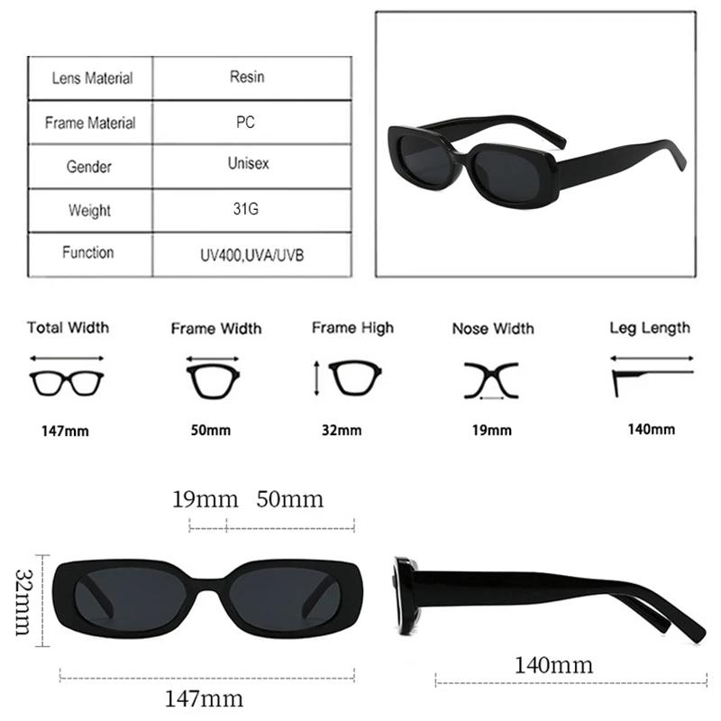  Ins Fashion Small Rectangle Sunglasses Women Retro Candy Color Shades UV400 Men Punk Leopard Sun Glasses