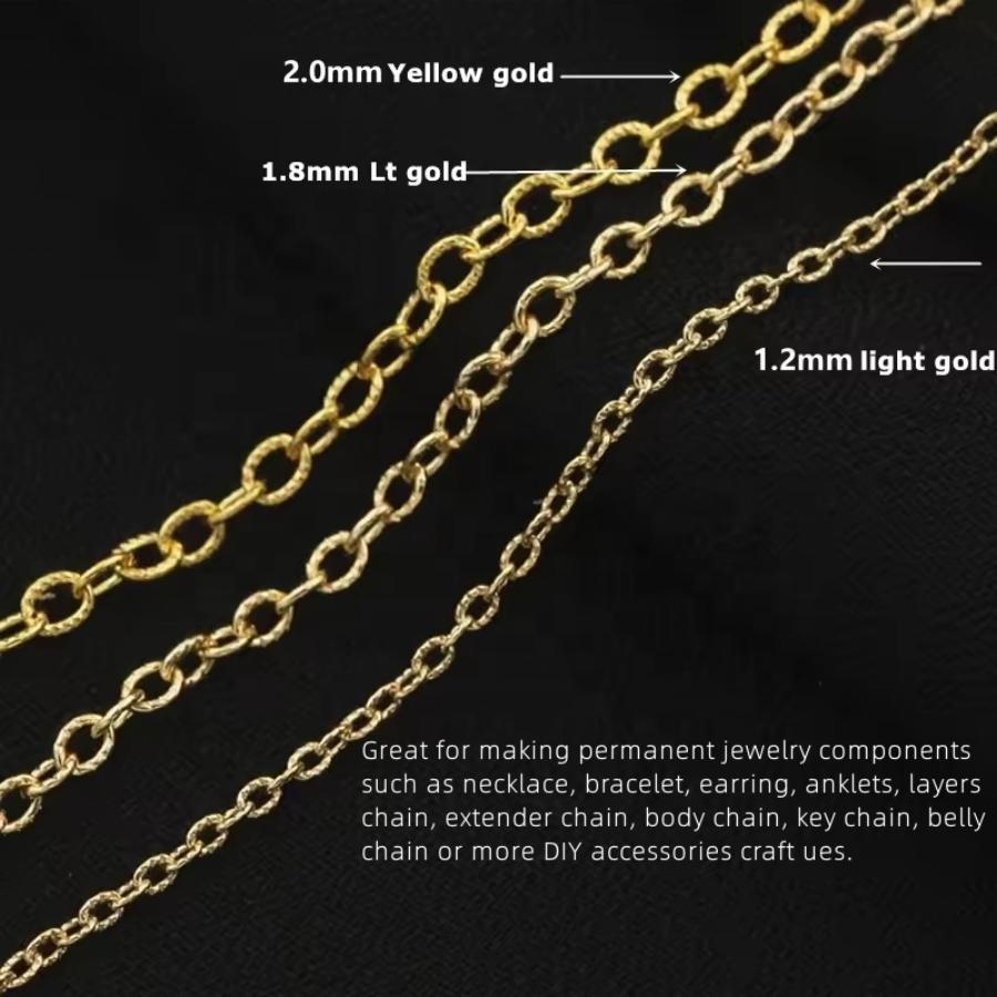 Fashion 14k Gold Fill Patterned Chain Jewellery Necklace Permanent Chains