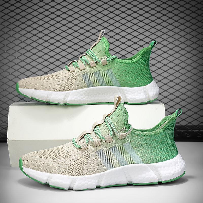 Gradually Change Color Foreign Trade Men's Shoes Summer Breathable Casual Sports Shoes Mesh Popcorn Soft Sole Running Shoes Couple