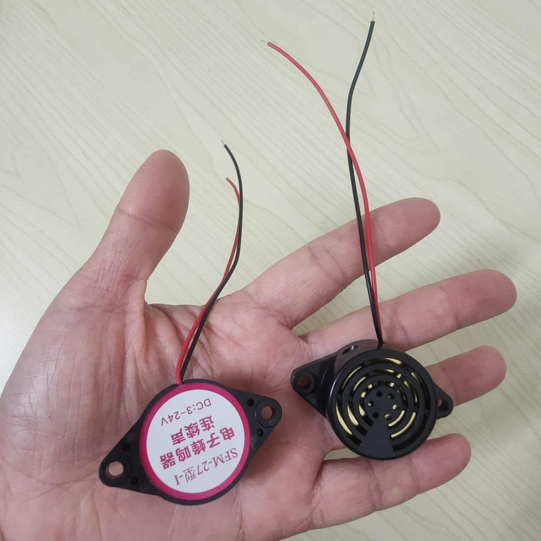 DC 3-24V 80dB Active Piezo Electronic Buzzer Beep Tone Alarm Ringer Continous Sound 10Pcs (Black) SFM-27-I