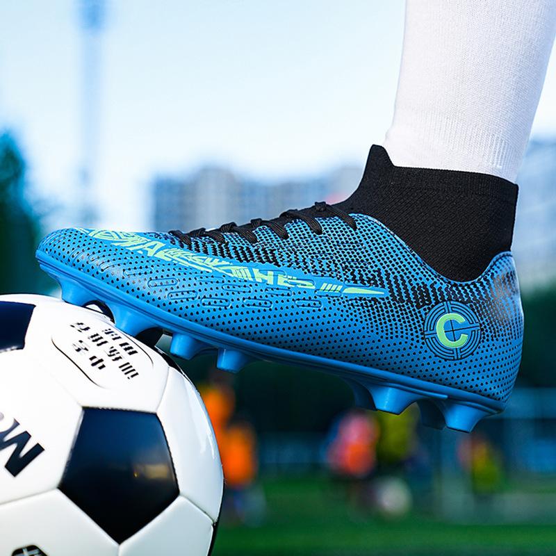 Large size high-top football shoes men and women children long nails broken nails youth student competition flat training shoes