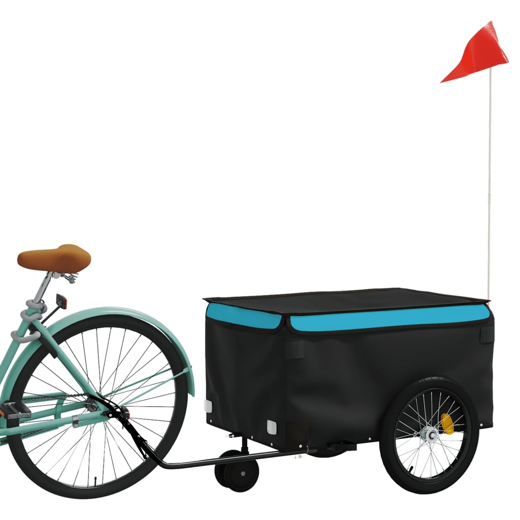 Cykelanhænger Sort og Blå 30 kg Jern