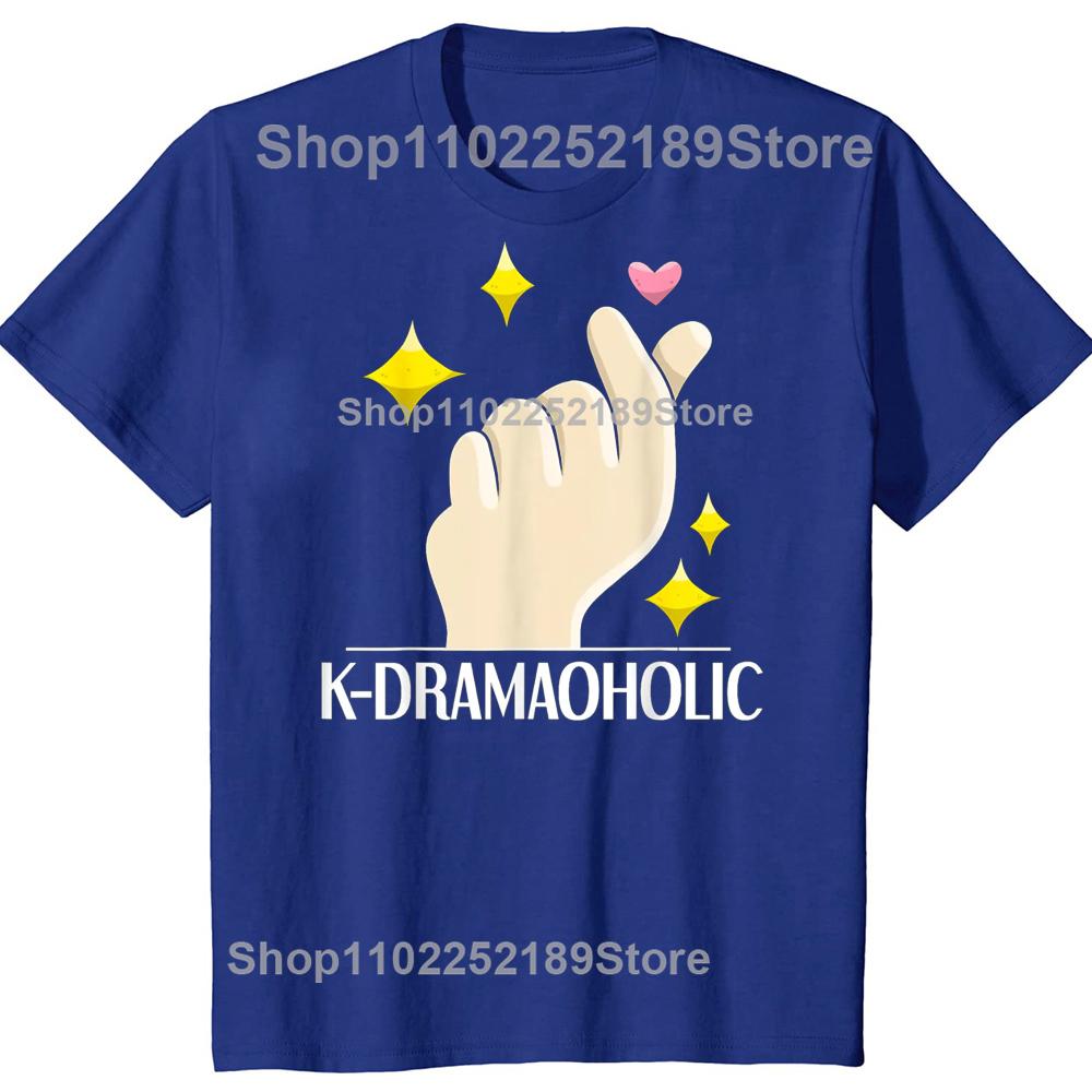 K-Drama Skjorta Rolig K-Dramaoholic Jag Älskar Koreanska Dramas T-shirts Herr Mode Casual T-shirt 100% Bomull Lös Oversized T-shirt