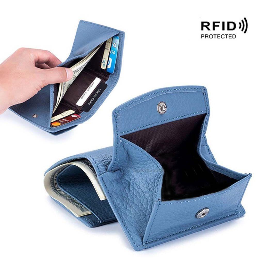Gift Buckle Wallet Genuine Leather Cash Clip Rfid Wallet Short Purse ID Card Holder Coin Purse