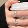  Y2K Accessories Star Zircon  Rings For Women Girls Double Layer Open Ring Aesthetic Jewelry Party Gifts