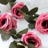 Rattan Plastic Rose Vine Artificial Flowers for Wedding Décor, Ceiling or Wall Hanging, and Air Conditioning Pipe Cover