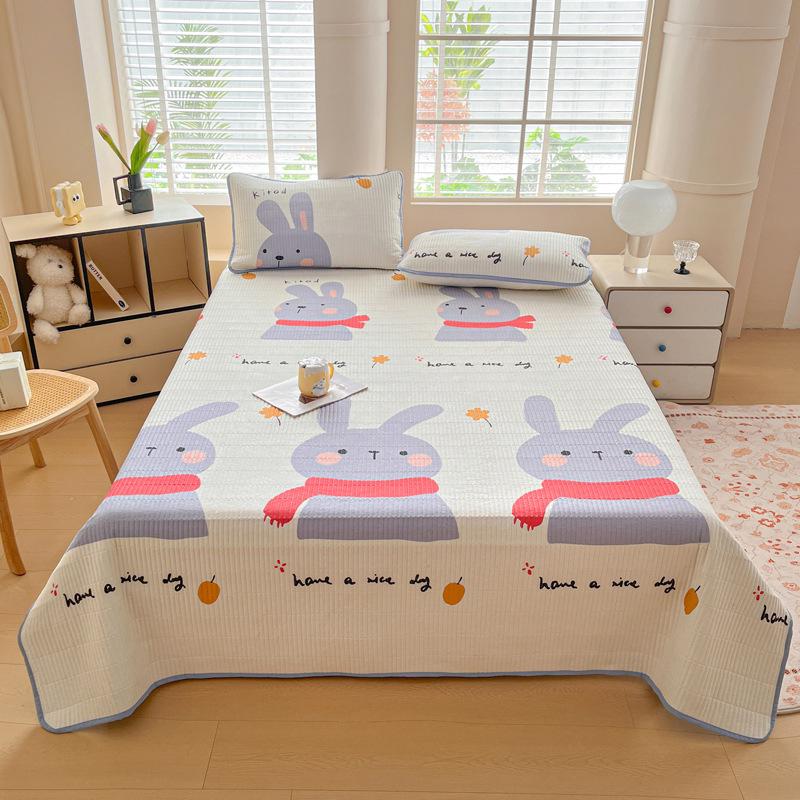 

Хлопковый стеганый комплект из трех предметов: покрывало из чистого хлопка, стеганая простыня татами, покрывало кан, нескользящее покрывало для кровати для весны и лета 90X200cm single bed cover