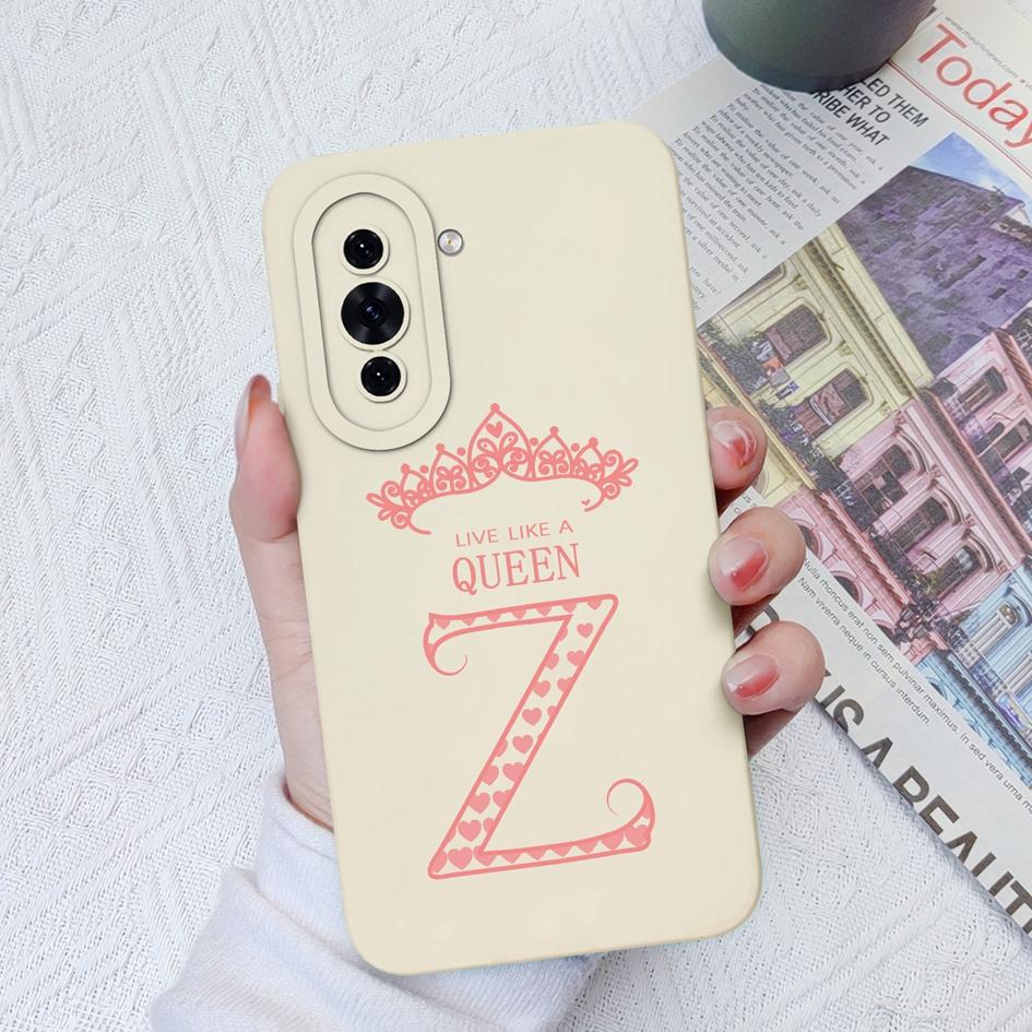 

Чехол для Huawei Nova 7 8 9 10 Pro SE 11 Pro 5T 4E 7i 8i Мягкий жидкий силиконовый матовый противоударный защитный чехол Роскошные буквы короны для бампера Huawei Huawei Nova 11 Pro