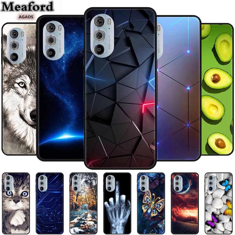 For Motorola Moto Edge Plus 2022 Case Soft Silicone TPU Back Cover Case For Motorola Edge+ 5G UW 2022 Funda Wolf Cartoon Coque