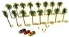 Diorama Set of Miniature Cars and Palm Perfect for Railway Architectural Models and Layouts People, Trees, 1/100 Scale, Models,