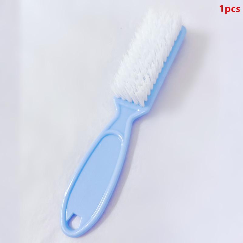 Čisticí štětce na nehty Průhledné dlouhé držadlo Měkké štětce na nehty Multifunkční pětibarevné nástroje na manikúru a pedikúru