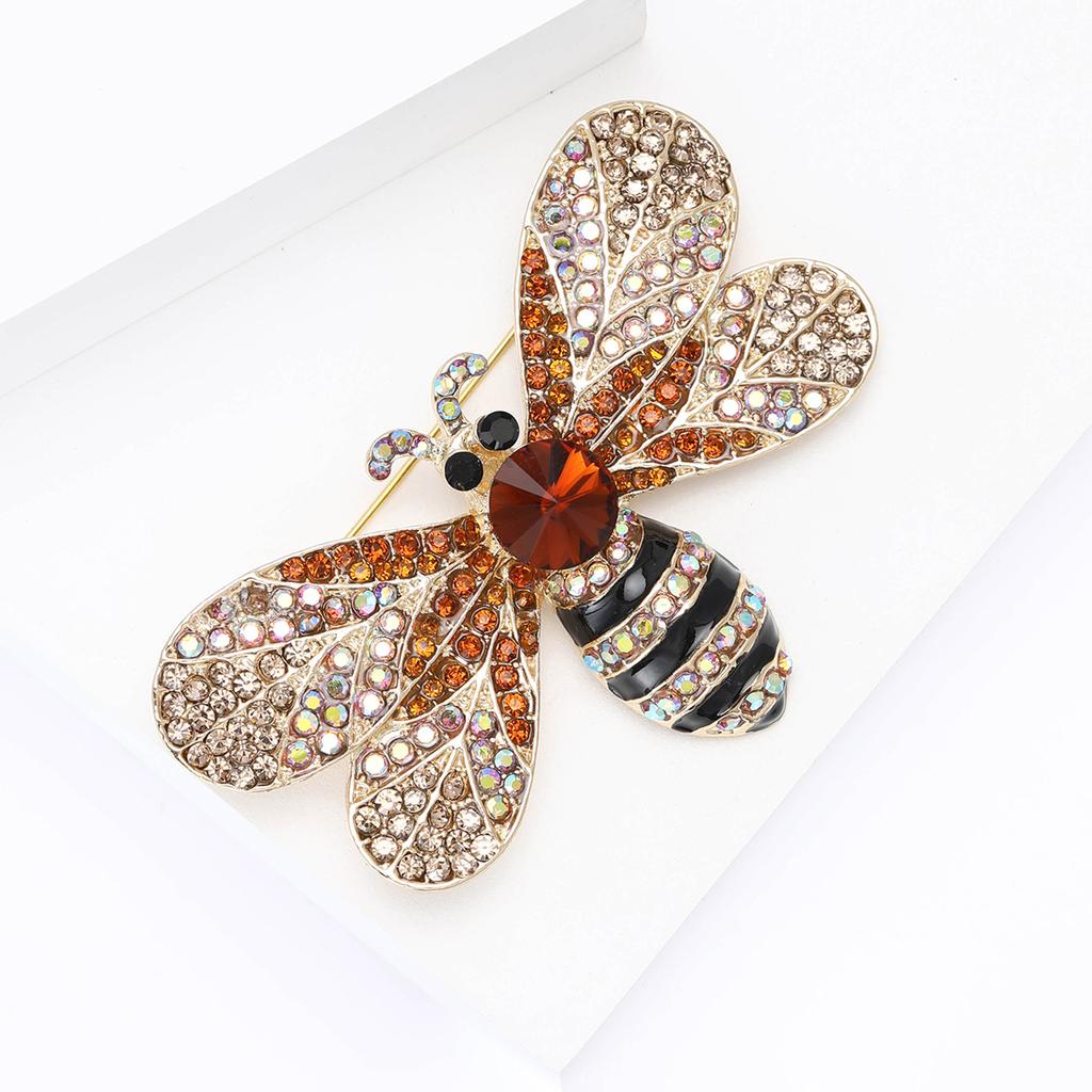 Atmospheric Luxury Alloy Rhinestone Bee Brooch Retro Versatile Men'S And Women'S Suit Cardigan Corsage Jewelry Pin