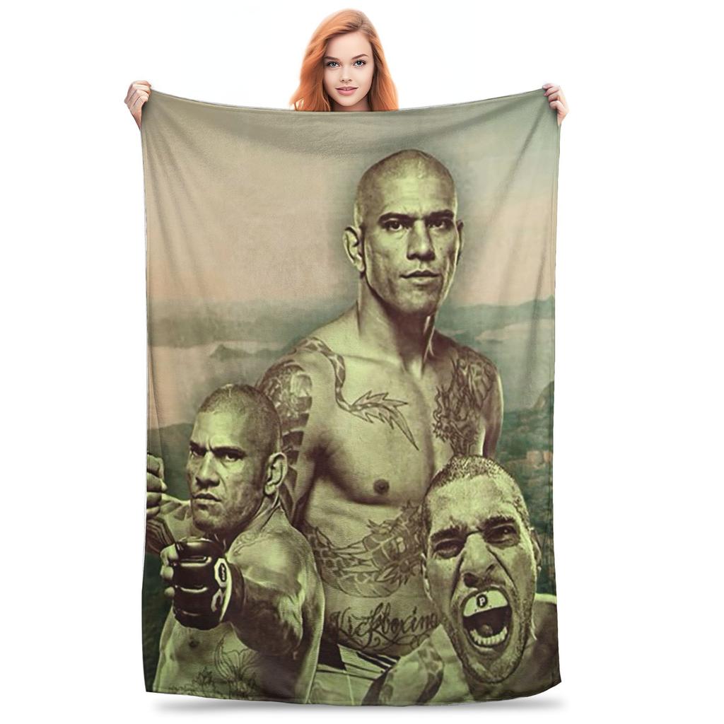 Flannel Throw Blanket Alex Pereira Bootleg Fighter Boxing Warm Plush Blankets Soft Bedspread for Bed Livingroom Home Picnic Sofa