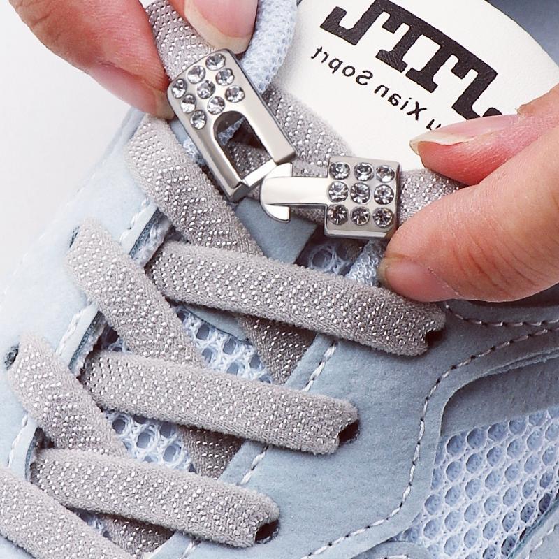 New Diamond Lock Shoelaces Without Ties Elastic Laces Sneakers No Tie Shoelaces Unisex Kids Adult Flat Shoelace Shoe Accessories