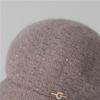 Women's Autumn Winter Warm Knit Hat Thickened Milk Duck Tongue Hat Rabbit Fur Hat for Middle-Aged and Elderly People