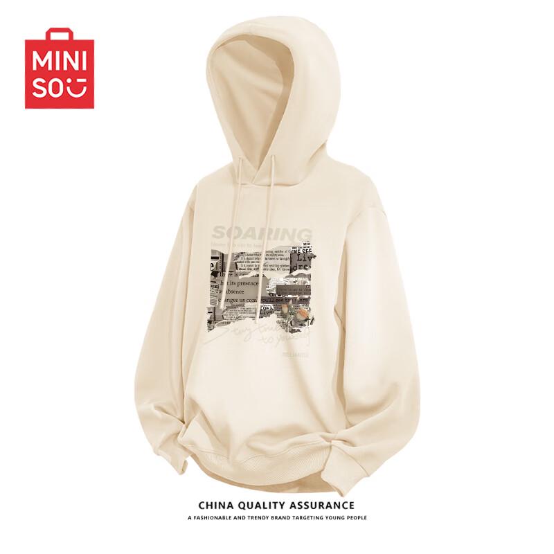 MINISO Men's American Style Hooded Graphic Sweatshirt Z