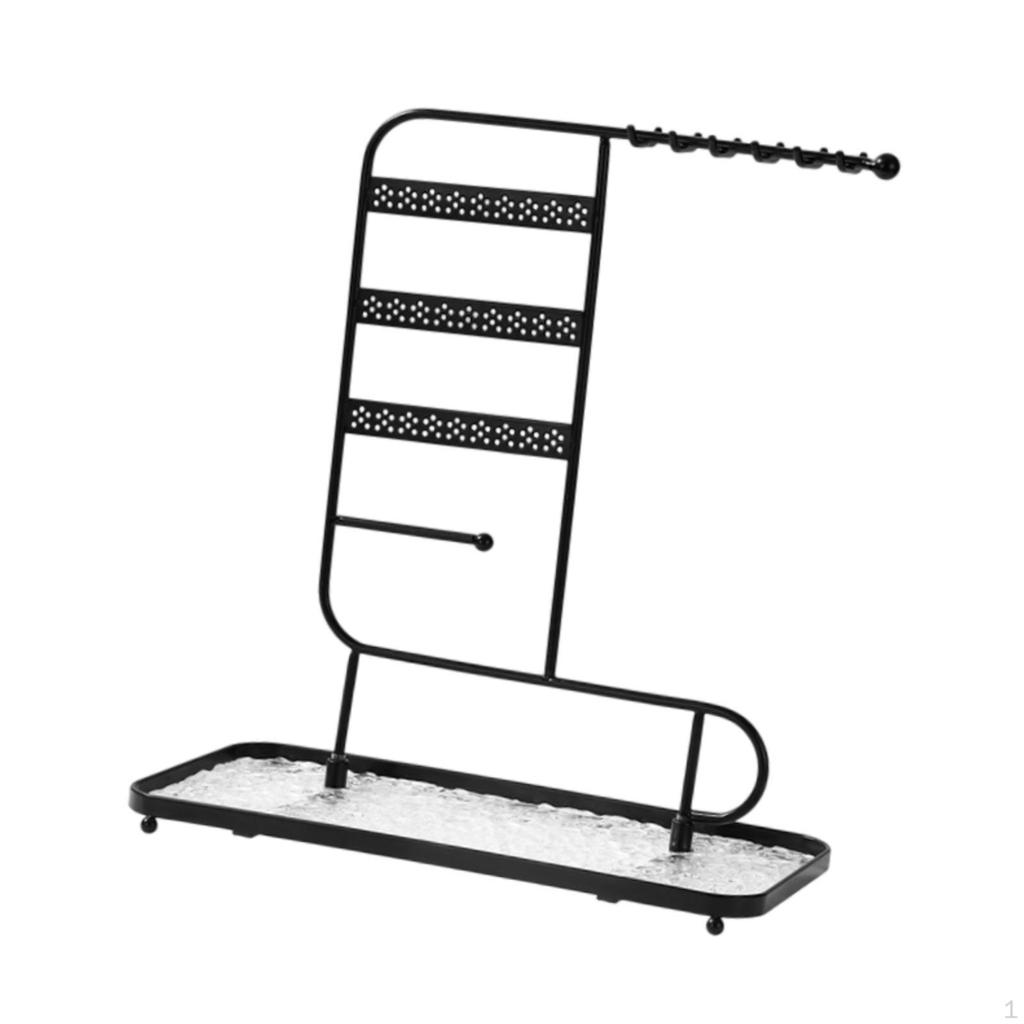 Iron Art Jewelry Stand Jewellery Show Shelf Decorative with Hooks Ear Ring Organiser Necklaces