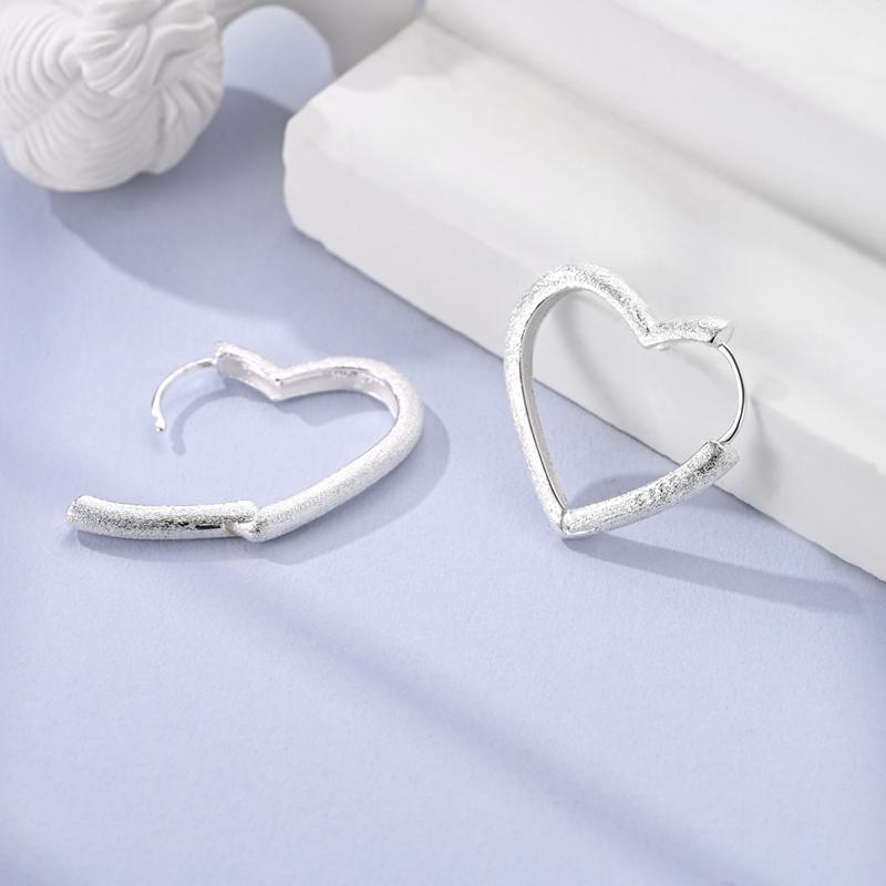 Earrings 925 Sterling Silver Hoop Earring Sparkling Heart-Shaped Star Moon Earrings For Women Jewelry Fine Birthday Party Gifts