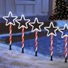 Solar Christmas Stake Lawn Decor with Santa Lights Waterproof Outdoor And Snowman Warm White LED