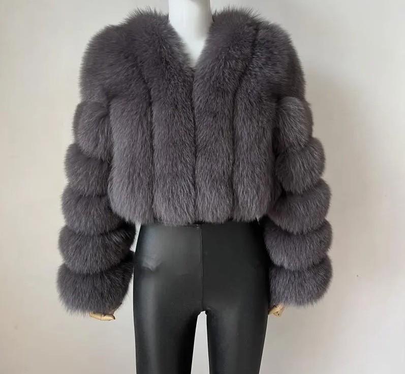 Manteau à manches longues pour femme en fausse fourrure de renard de style européen et américain