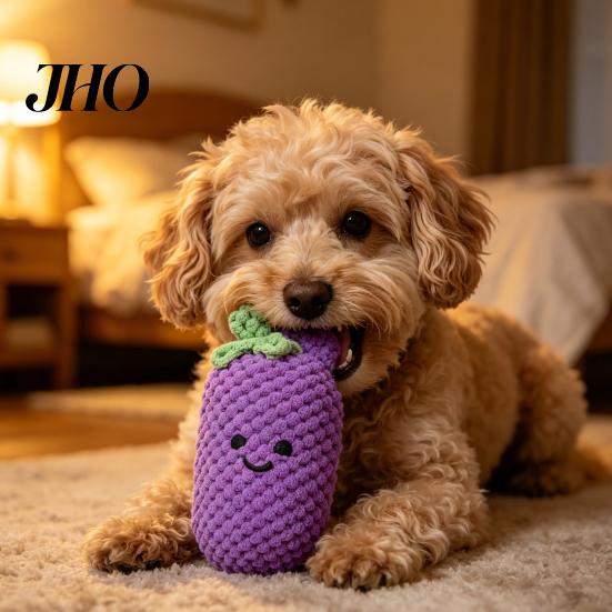 Gefülltes Hundekauspielzeug Plüschgemüse Quietschende Brokkoli Aubergine Zahnfleischschutz Niedliche Frühlingszwiebel Chilischote für Welpen beim Zahnen Interaktives Spielzeug