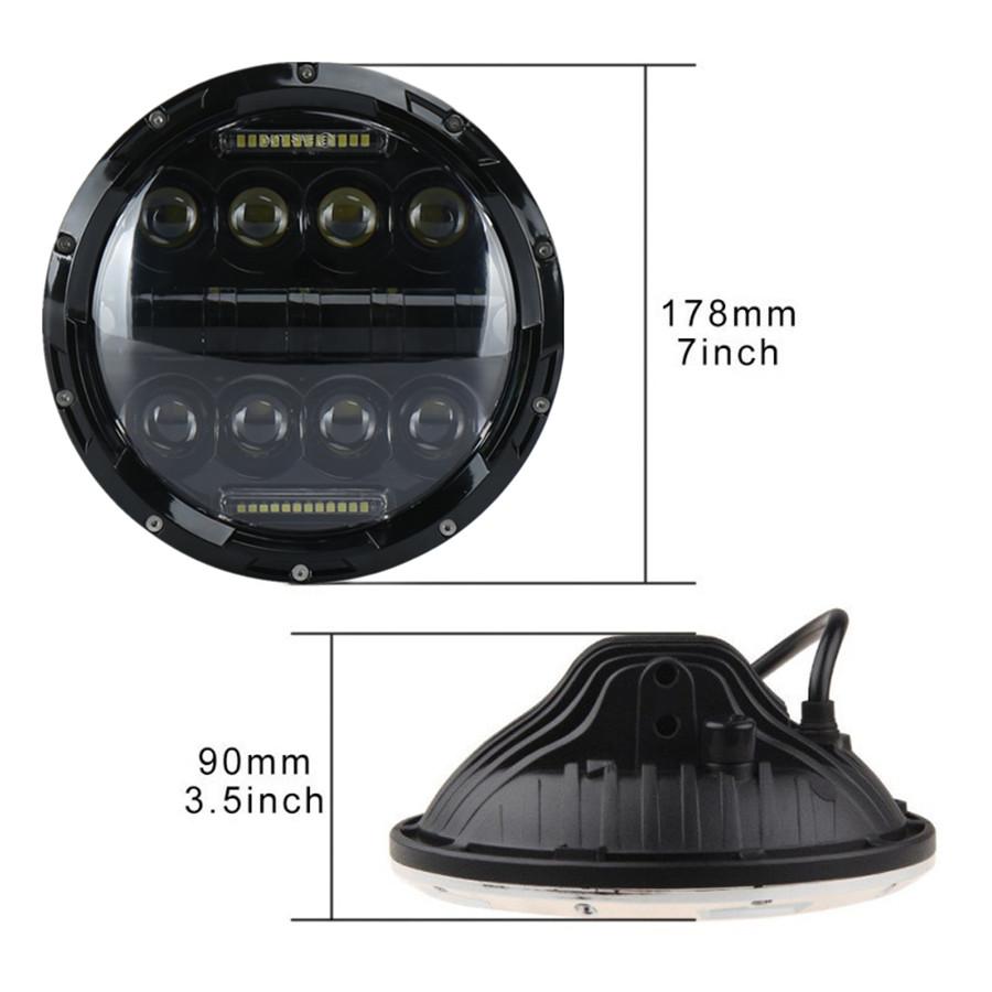 Pair 7'' 150W 10920LM Round Black Cree LED Headlight High Low Beam With White DRL for Harley Jeep Wrangler JK TJ LJ CJ Hummber H1 H2