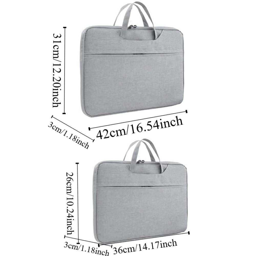 Oxford Cloth Laptop Handbag 13.3 Inch/15.6 Inch Solid Color Computer Storage Bag Fixed Webbing Polyester Business Briefcase