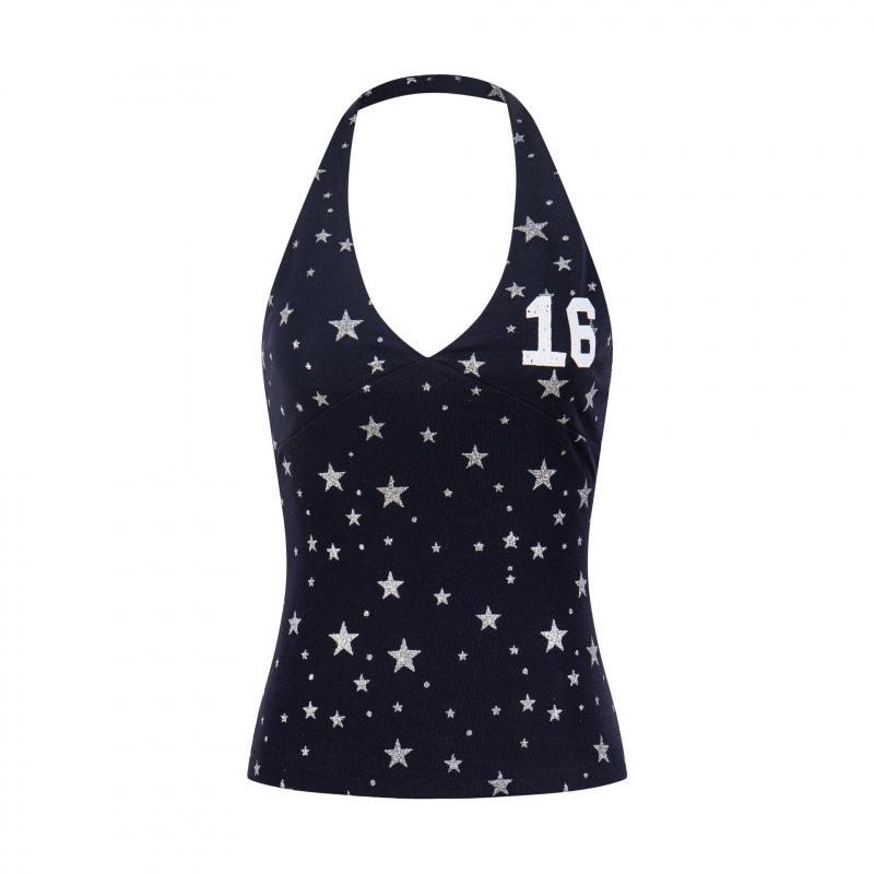 Summer  26 Spicy Girl Design Vest Camisole for Women M темно-синий