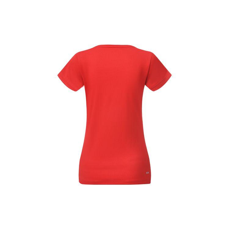 Li Ning Badminton Series Creative Logo Printed Round Neck Pullover Short Sleeve T-Shirt Women Tops Bull-Red AHSR788-3