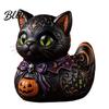 Witchy Cat Duck Sculpture Midnight Witches Figurine Dark Fantasy Resin Occult Themed Table Decor Statue Gothic Cat-Duck Ornament Spooky Halloween