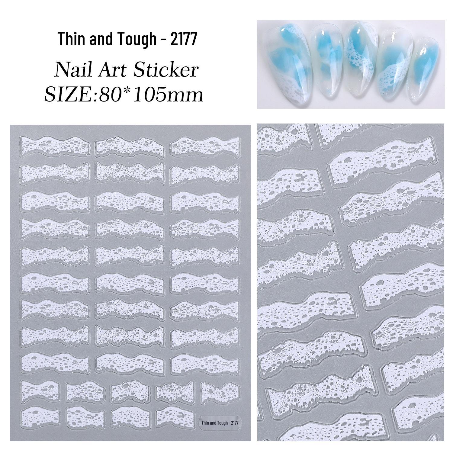 

Ocean Waves Nail Stickers: Creative White Adhesive for DIY Nail Art