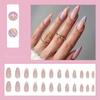 24Pcs Purple Floral Almond Ballerina Press On Nails Medium Detachable False Nail Tips With Fresh Flower Design For Manicure