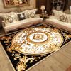 Goldener Luxusteppich für Wohnzimmer Europa Große Fläche Sofa Waschbare Teppiche Dekoration Zuhause Rutschfeste Bodenmatte für Schlafzimmer Bettseite