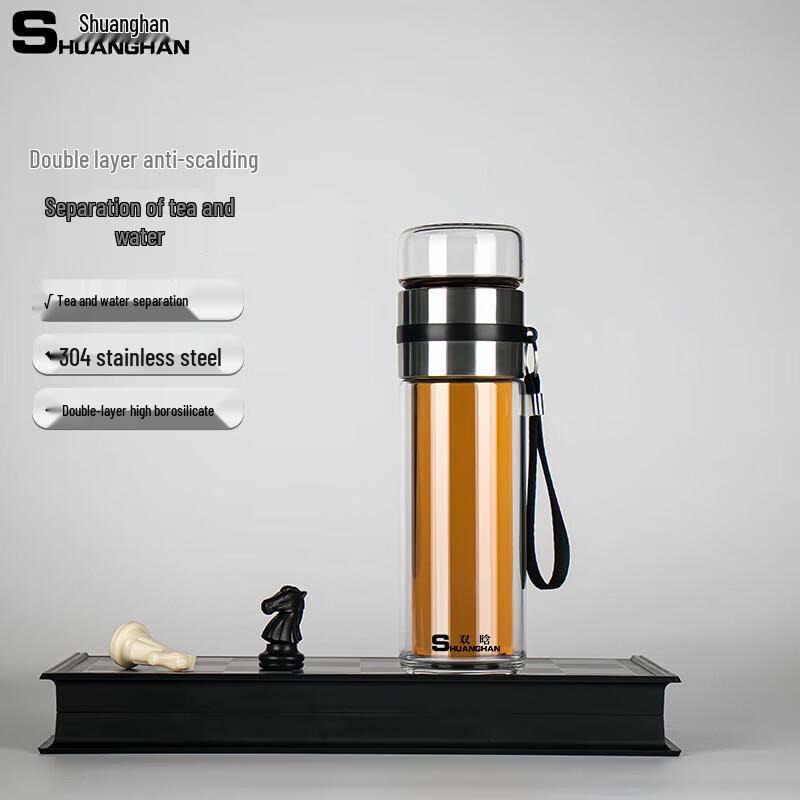 ShuangHan Double-Layer Tea Infuser Glass Bottle