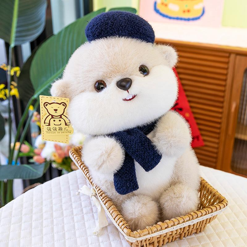 Super Cute Beaver Plush Toys Toys For Friends Birthday Gifts To Hat Scarf Doll Office Ornaments Souvenirs Premium
