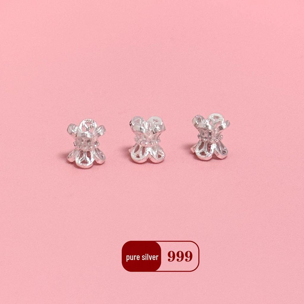 S999 Sterling Silver Floral Bead Cap for DIY Jewelry - Pendant, Necklace, Bracelet Accessories