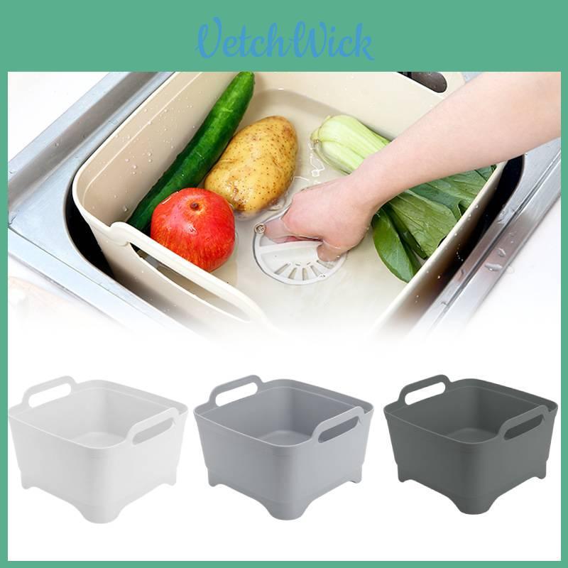 Modern Simplistic Plastic Strainer Basket For Vegetables And Fruits Convenient Kitchen Organizer