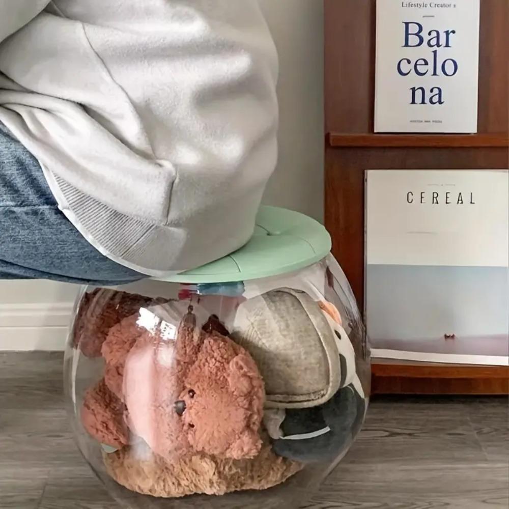 Multipurpose Plastic Round Stool Portable Children Storage Bench Easy Clean Storage Box Stool  Home