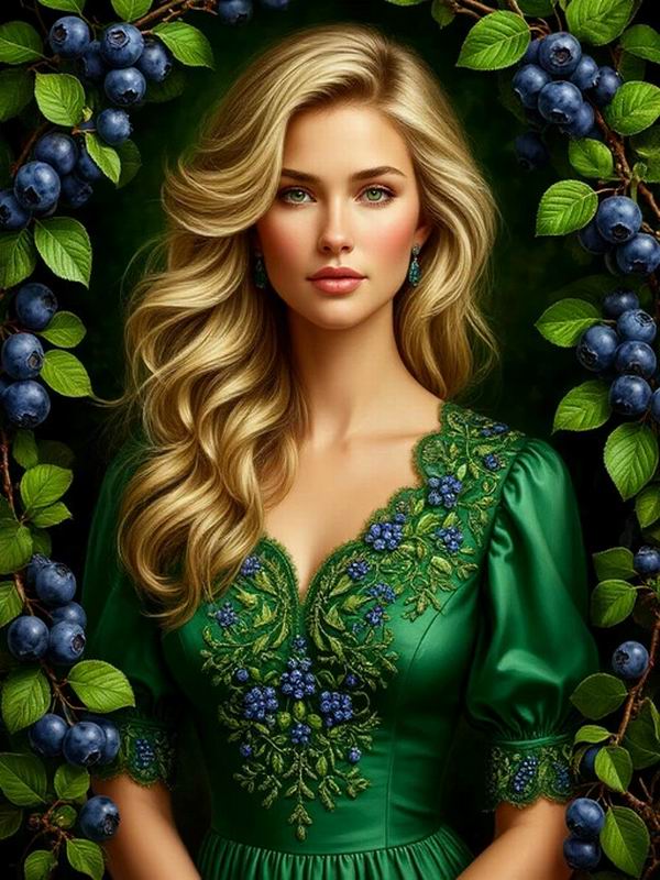 Diamond Painting New Collection Beautiful Woman and Blueberry Diy Full Square Round Drill Rhinestone Embroidery Sale Girl Mosaic Cross Stitch Kits