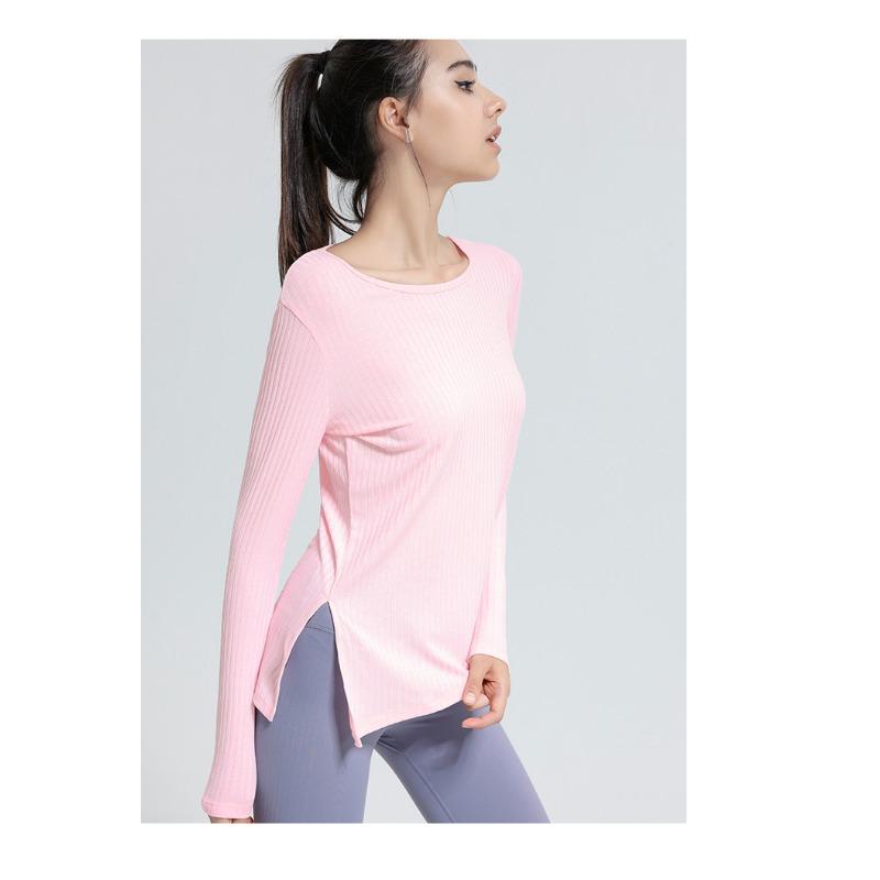 Damska sportowa, obcisła, długa, z rozcięciem, joga, top fitness