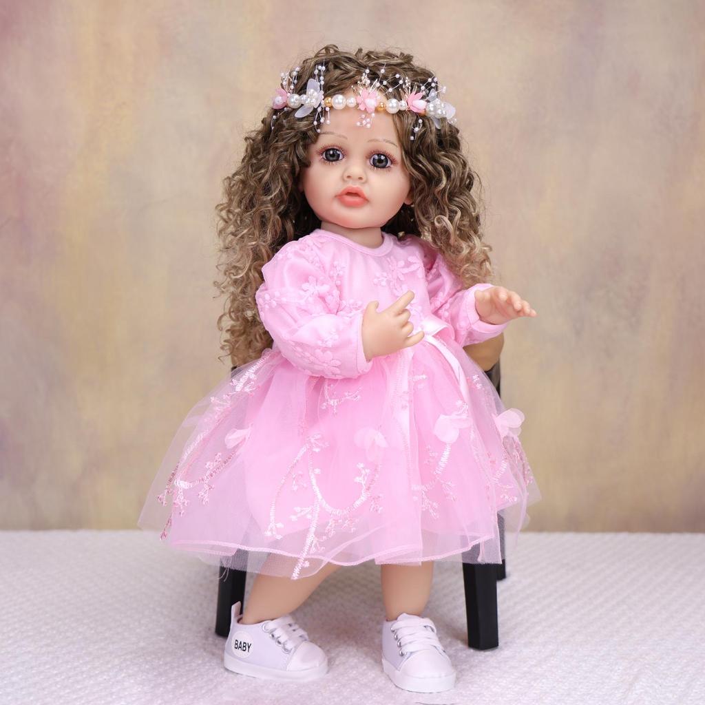 Realistic 55cm Reborn Girl Doll Full Silicone Vinyl Princess Reborn Babies Dolls Kids Playmates Christmas Halloween Decoration Gifts