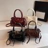 Faux Leather Solid Color Large Capacity Hobos Shoulder Bags for Women High Quality Versatile Undearm Ruched Handle Bags